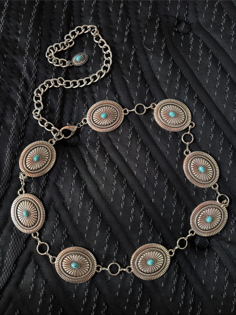 Turquoise Accent Concho Link Belt